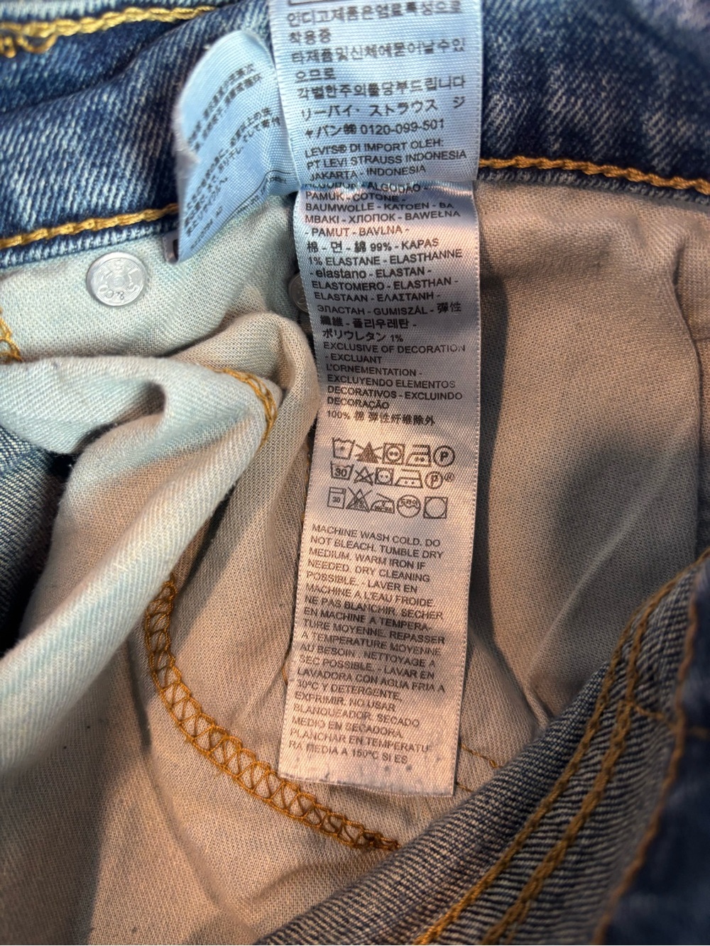 Levi’s 505 Jeans Men’s 34x30 Straight Leg Light Wash Distressed Denim - Picture 9 of 11